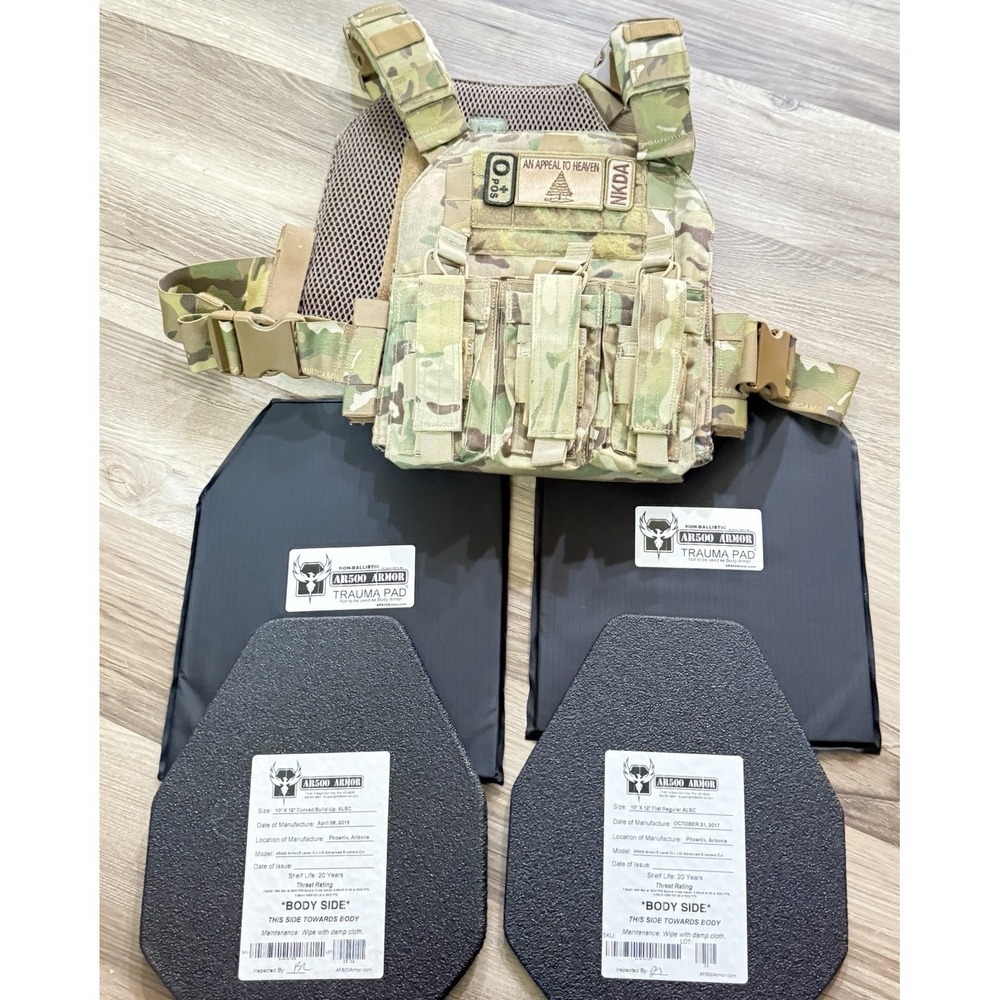 Armored Republic AR500 Plate Carrier Tactical‎ Vest, Camo, OS With Plates